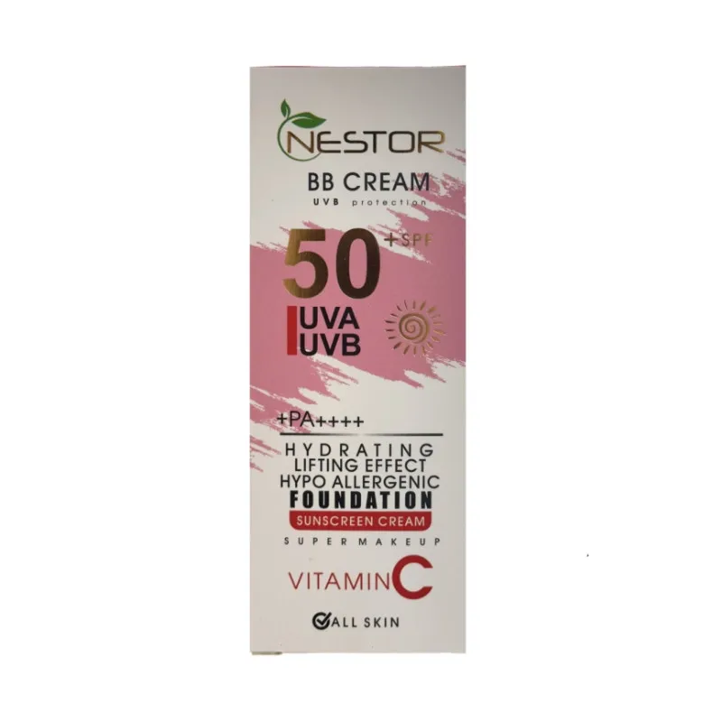 کرم ضد آفتاب رنگی نستور SPF 50 شماره 3 مدل ویتامین c مناسب پوستهای خشک حجم 50 میلیلیتر - تصویر 2