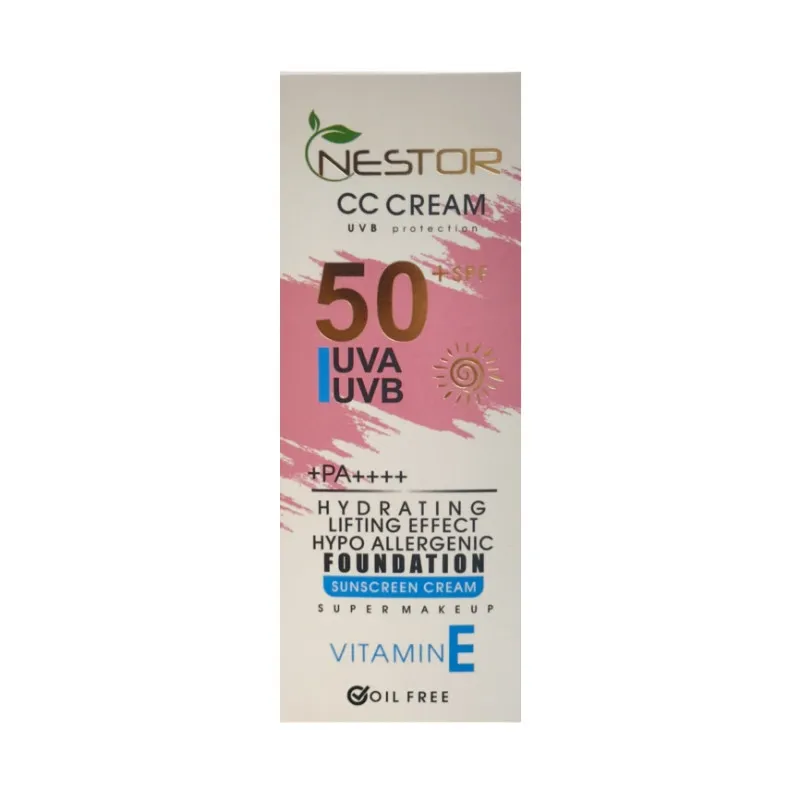 کرم ضد آفتاب رنگی نستور SPF 50 شماره 3 مدل ویتامین E مناسب پوستهای خشک حجم 50 میلیلیتر - تصویر 2