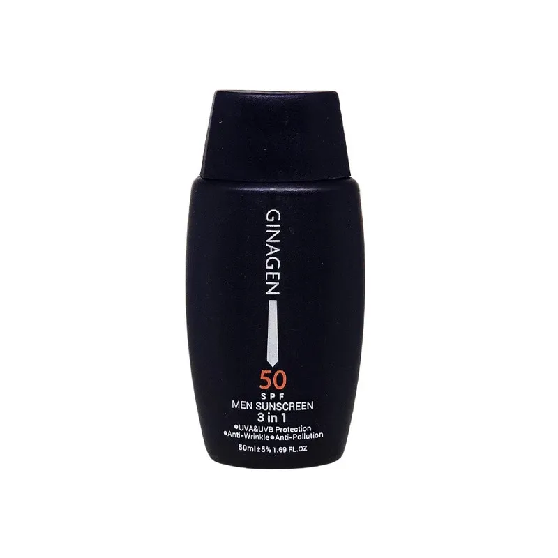 کرم ضد آفتاب بدون رنگ ژیناژن SPF 50 مدل 3in1 مناسب برای انواع پوست حجم 50 میلیلیتر