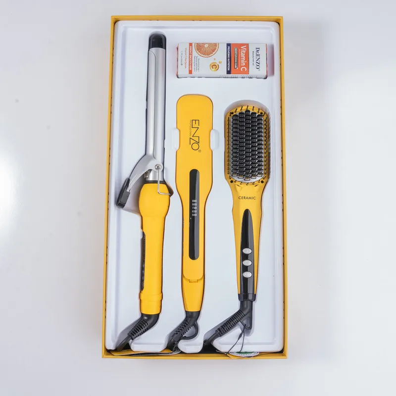 اتو مو انزو پروفیشینال مدل EN-3955W به همراه برس حرارتی و فرکننده مو - تصویر 5