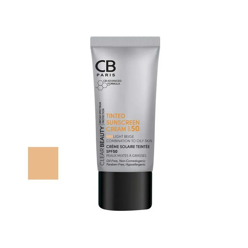 کرم ضد آفتاب رنگی سی بی پاریس SPF 50 مدل 01 مناسب پوست های مختلط و چرب حجم 40 میلیلیتر - تصویر 2