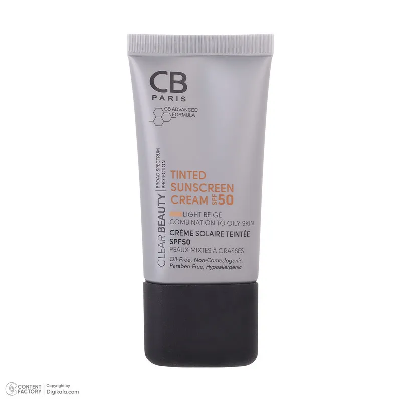 کرم ضد آفتاب رنگی سی بی پاریس SPF 50 مدل 01 مناسب پوست های مختلط و چرب حجم 40 میلیلیتر - تصویر 4
