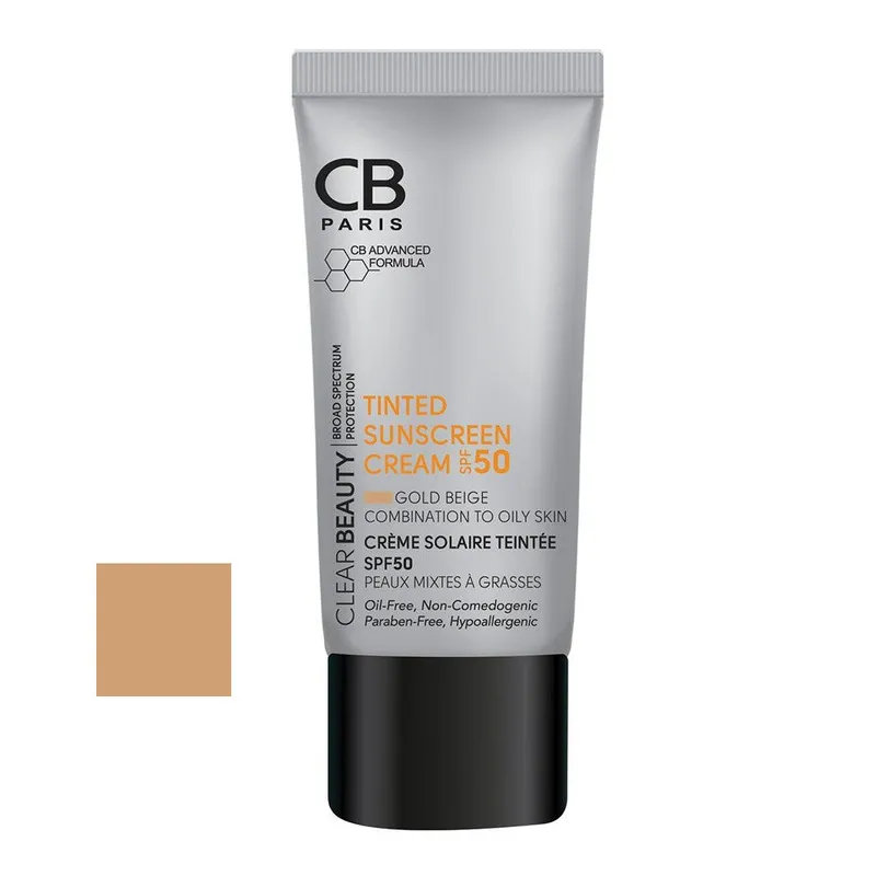 کرم ضد آفتاب رنگی سی بی پاریس SPF 50 مدل 01 مناسب پوستهای چرب حجم 40 میلیلیتر - تصویر 2