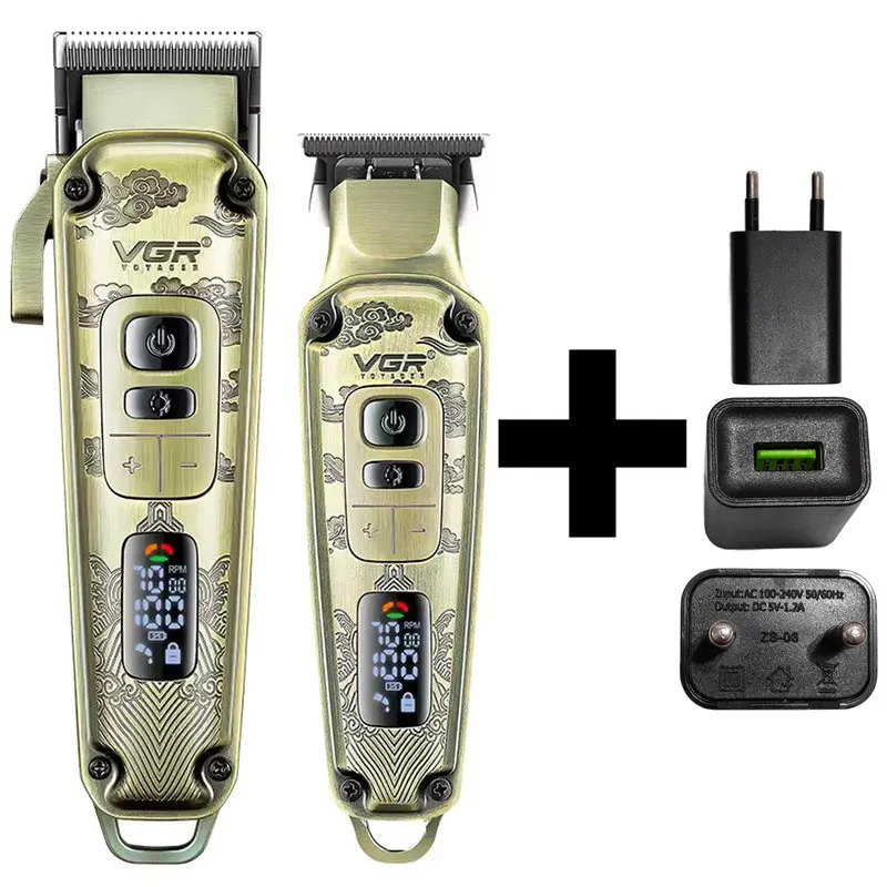 ماشین اصلاح موی سر و صورت وی جی ار مدل V-643+5Vadapter مجموعه دو عددی - تصویر 4
