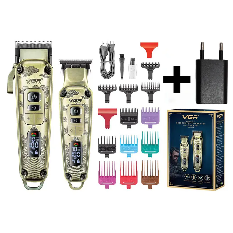 ماشین اصلاح موی سر و صورت وی جی ار مدل V-643+5Vadapter مجموعه دو عددی - تصویر 5