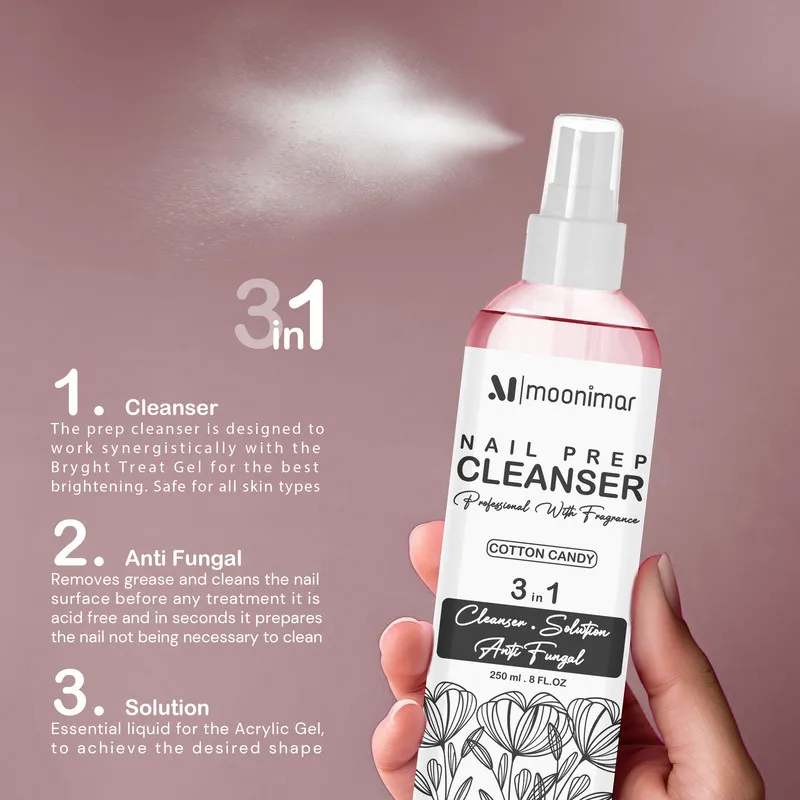 کلینزر کاشت ناخن مونیمار مدل cotton candy حجم 250 میلی لیتر - تصویر 2