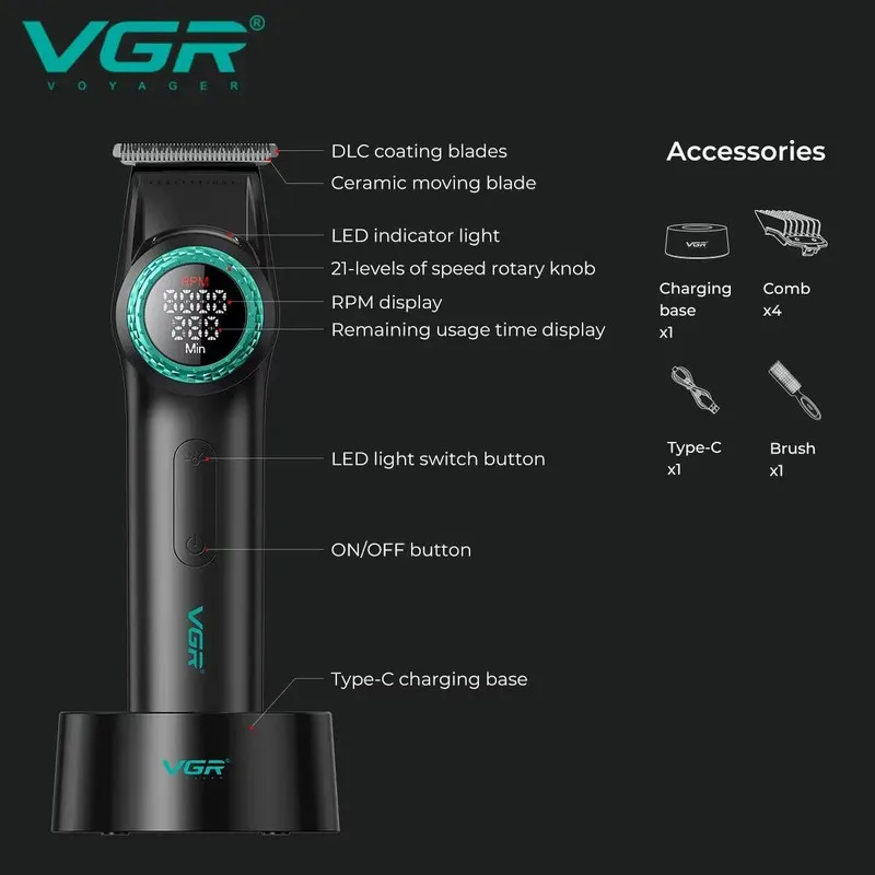 ماشین اصلاح موی سر وی جی ار مدل V-001 - تصویر 2