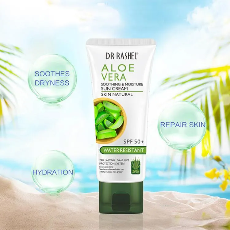 کرم ضد آفتاب بدون رنگ دکتر راشل SPF 50 مدل Aloevera مناسب انواع پوست حجم 60 میلیلیتر - تصویر 3