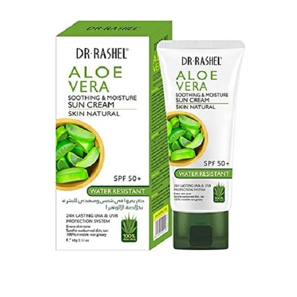 کرم ضد آفتاب بدون رنگ دکتر راشل SPF 50 مدل Aloevera مناسب انواع پوست حجم 60 میلیلیتر - تصویر 6