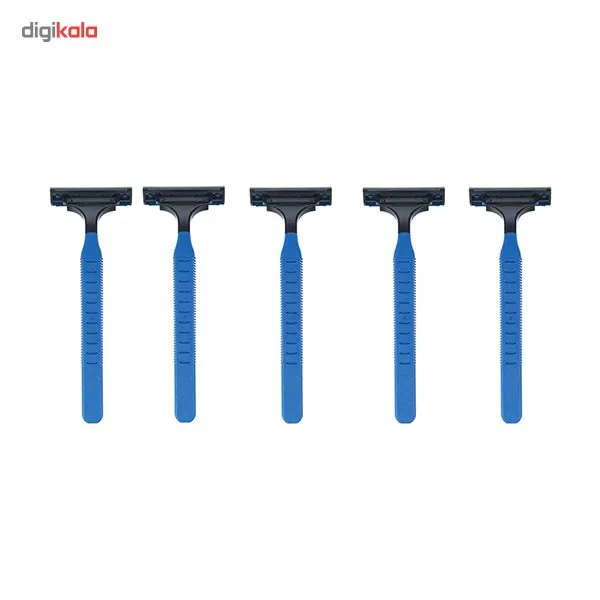 خود تراش سیلور مدل Rubber Grip Blue بسته 5 عددی - تصویر 3