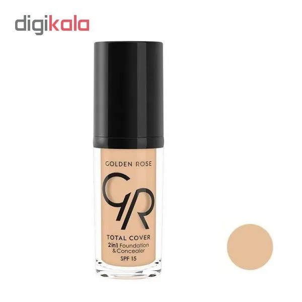 کرم پودر گلدن رز مدل Total cover شماره 02 حجم 30 میلی لیتر - تصویر 2