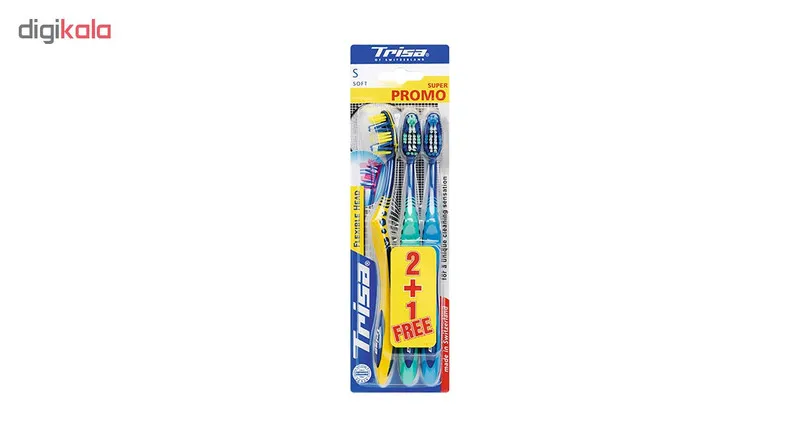 مسواک تریزا سری Super Promo مدل Flexible Head با برس نرم بسته 3 عددی - تصویر 5