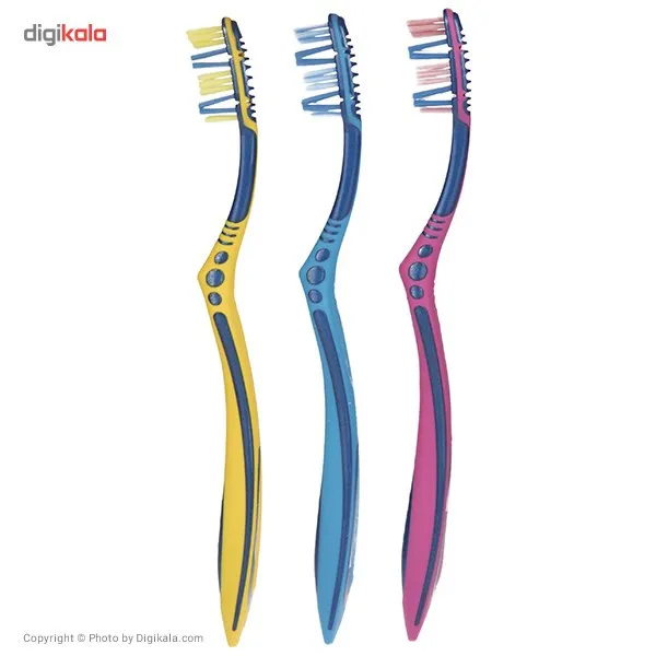 مسواک تریزا سری Super Promo مدل Flexible Head با برس متوسط بسته 3 عددی - تصویر 6