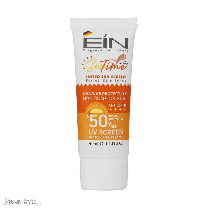 کرم ضد آفتاب رنگی ای آی ان SPF 50 مدل Suntime Gold مناسب انواع پوست حجم 40 میلیلیتر - تصویر 4