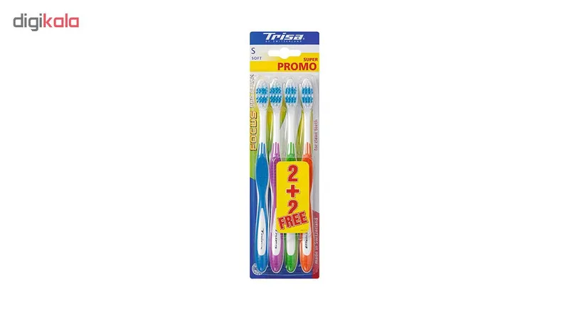 مسواک تریزا سری Super Promo مدل Focus Pro Clean با برس نرم بسته 4 عددی - تصویر 3