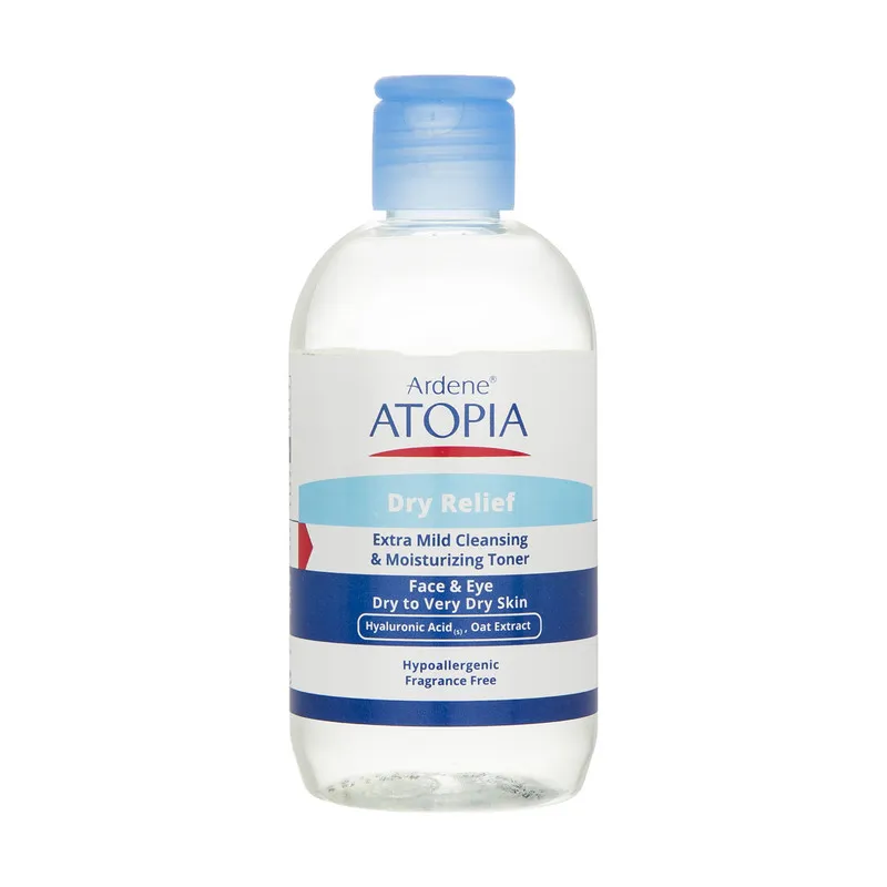 تونر پاک کننده صورت و چشم آردن آتوپیا مدل Dry Relief مناسب پوست خشک و خیلی خشک حجم 250 میلی لیتر