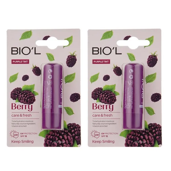 بالم لب نرمکننده و مرطوبکننده بیول مدل Berry با SPF 15، حاوی موم کاندلیا، موم کارنابوا، موم زنبورعسل، کره کاکائو و ویتامین E، بافت سبک و رنگدهی ملایم بسته 2 عددی - تصویر 2