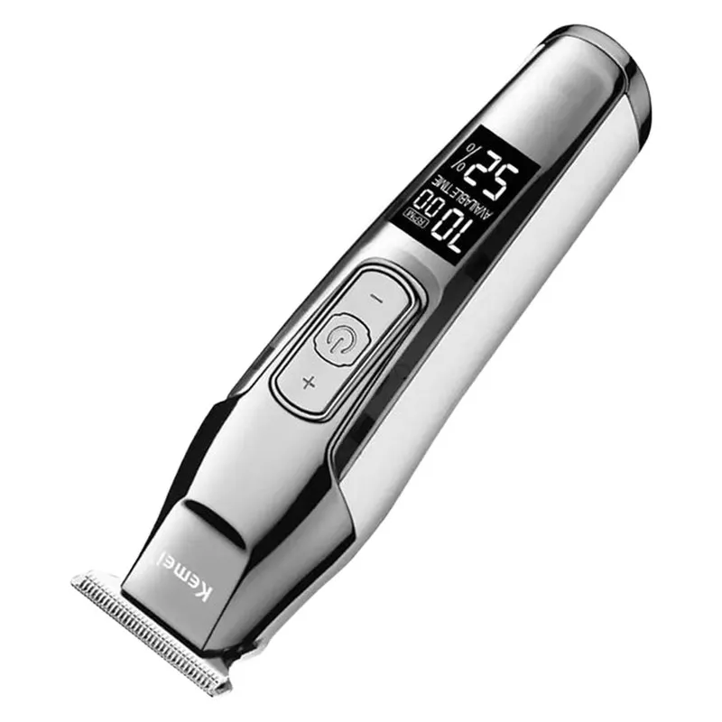 ماشین اصلاح موی سر و صورت کیمی مدل 5027 با باتری قابل شارژ 270 دقیقهای، سرعت موتور 7000 RPM، 4 حالت تنظیم سرعت، 3 عدد شانه قابل تنظیم و نمایشگر وضعیت باتری