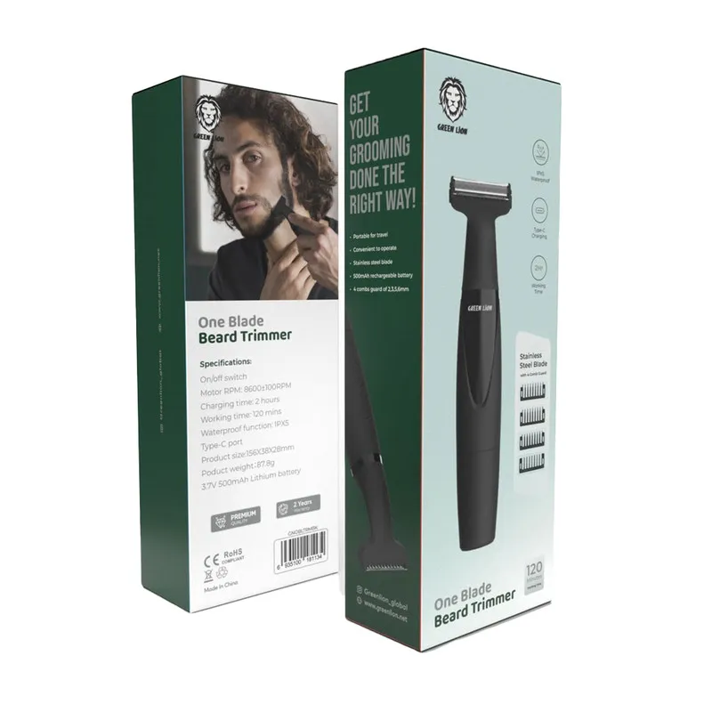 ماشین اصلاح موی صورت گرین لاین مدل One Blade با تیغه نانو سیلور، باتری قابل شارژ، طراحی ارگونومیک، شارژ سریع و مقاوم در برابر آب - تصویر 2