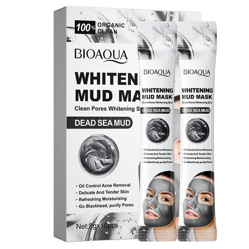 ماسک صورت بایو آکوا مدل Whitening Mud حجم 8 میلی لیتر مجموعه 10 عددی - تصویر 2