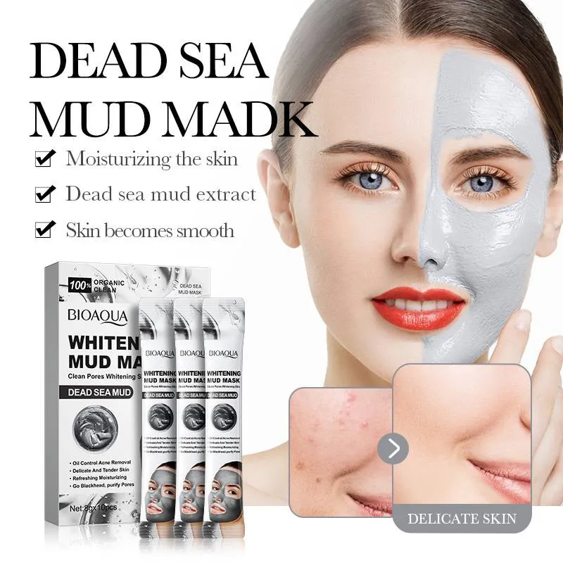 ماسک صورت بایو آکوا مدل Whitening Mud حجم 8 میلی لیتر مجموعه 10 عددی - تصویر 3