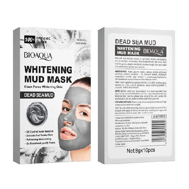 ماسک صورت بایو آکوا مدل Whitening Mud حجم 8 میلی لیتر مجموعه 10 عددی - تصویر 4