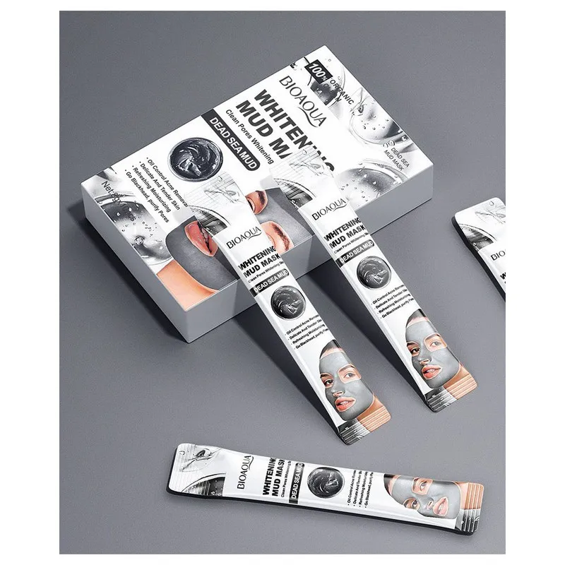 ماسک صورت بایو آکوا مدل Whitening Mud حجم 8 میلی لیتر مجموعه 10 عددی - تصویر 6