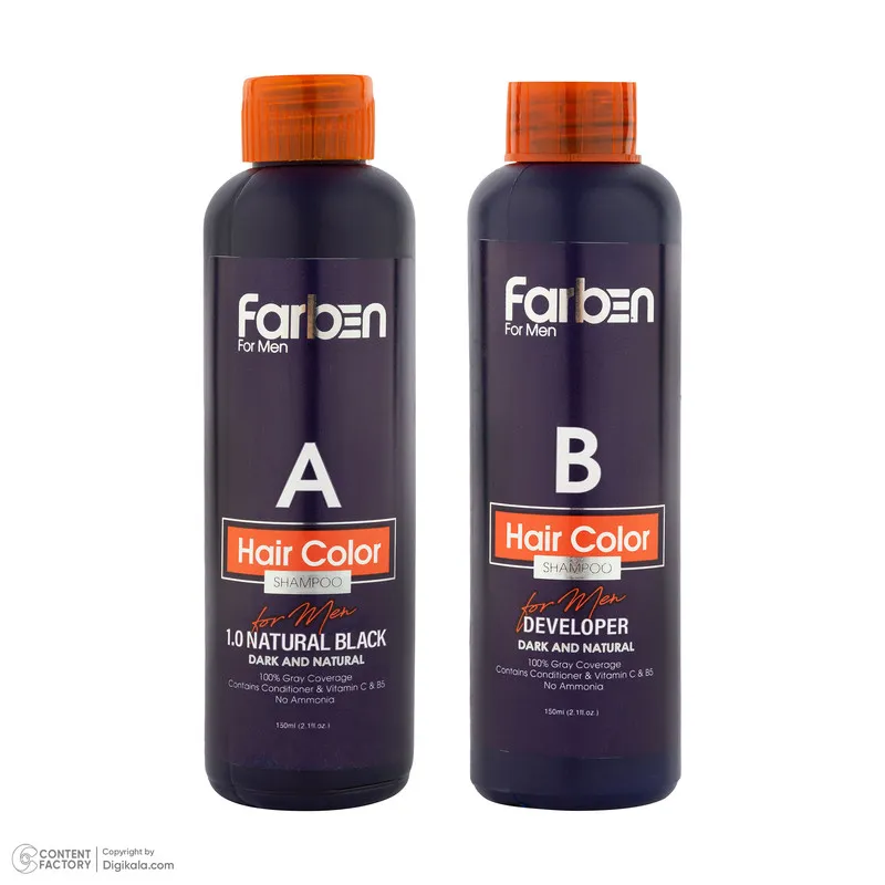 شامپو مو فاربن مدل Natural Black 1.0 حجم 150 میلی لیتر مجموعه 2 عددی - تصویر 4