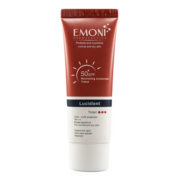 کرم ضد آفتاب رنگی امونی درماسیوتیکس SPF 50 مدل لوسیدنت مناسب پوستهای خشک، معمولی و حساس حجم 50 میلیلیتر - تصویر 2