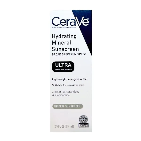 لوسیون ضد آفتاب بدون رنگ سراوی SPF 50 مدل Ultra white & smooth مناسب پوستهای حساس حجم 75 میلیلیتر - تصویر 2