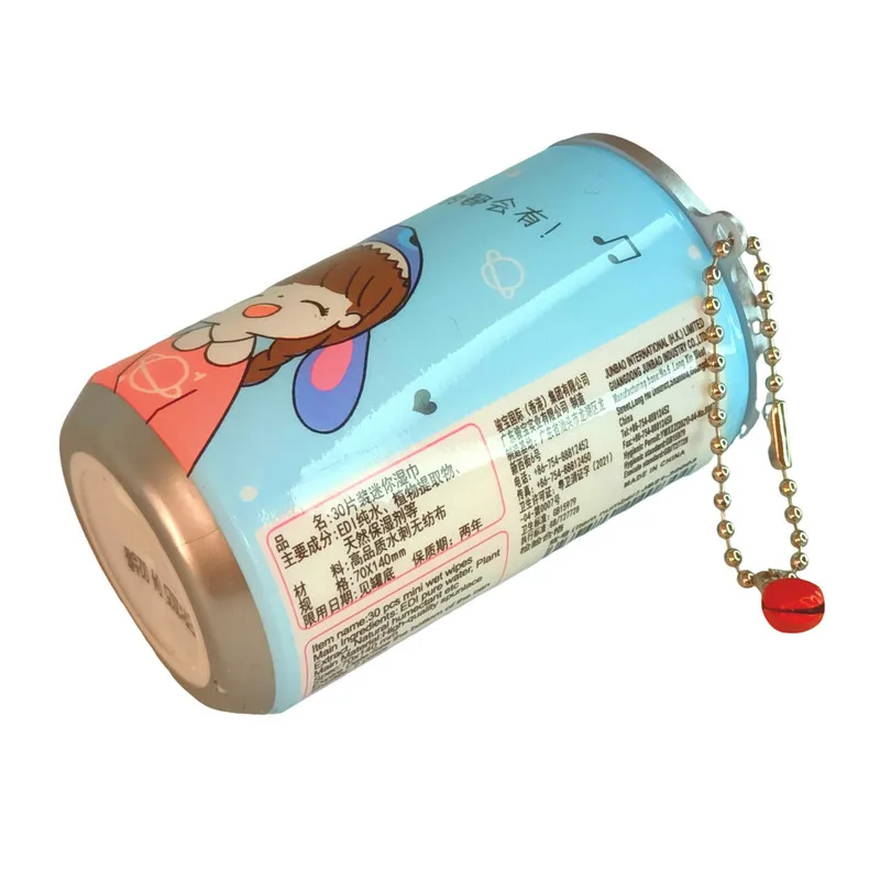 دستمال مرطوب مدل قوطی نوشابه فانتزی طرح دخترک شاد کد JB2130003-B بسته 30 عددی - تصویر 2