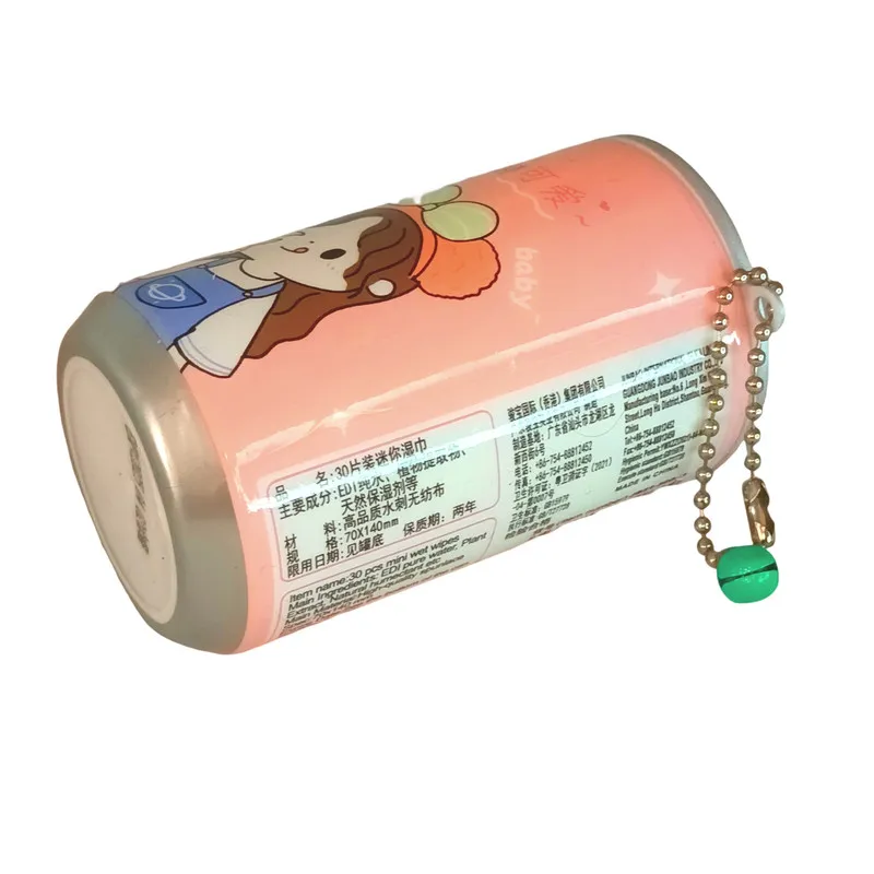 دستمال مرطوب مدل قوطی نوشابه فانتزی طرح دخترک شاد کد JB2130003-P بسته 30 عددی - تصویر 3