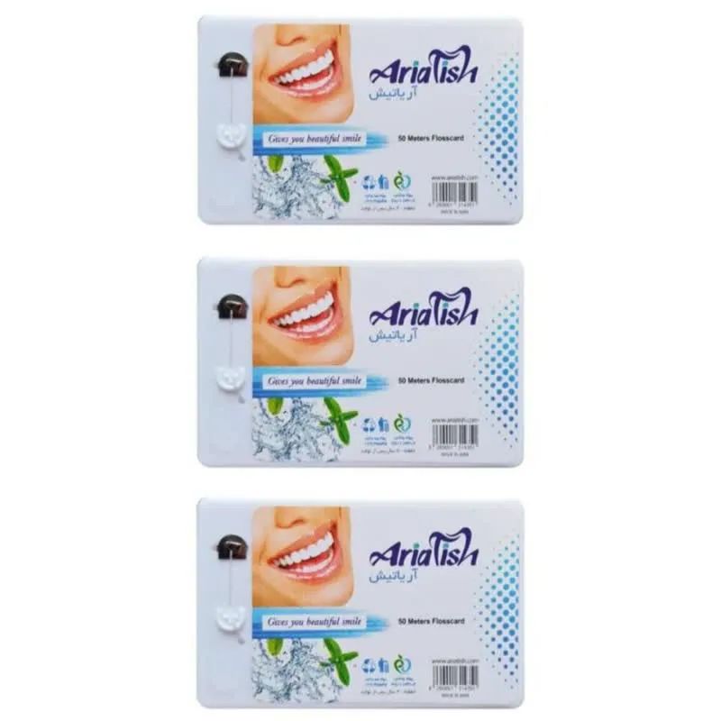 نخ دندان آریاتیش مدل کارتی مسافرتی بسته سه عددی