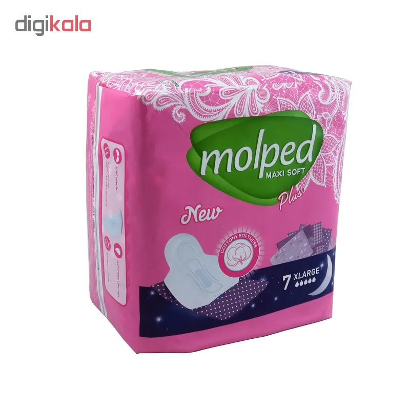 نوار بهداشتی بالدار کلاسیک مولپد مدل Maxi Soft تعداد 7 عددی - تصویر 2