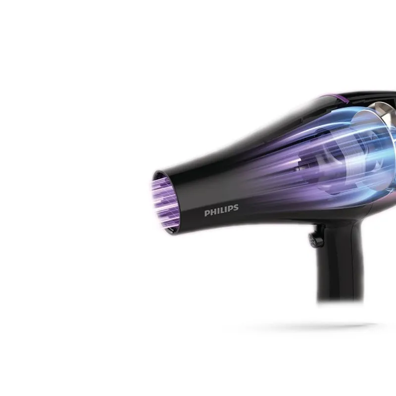 سشوار حرفهای 2200 وات فیلیپس مدل Advanced 2200w، موتور AC، وزن 400 گرم، المنت تیتانیوم، دارای سری دیسپانسر، متمرکزکننده پهن با ویژگی صافکنندگی، حجمدهندگی، با قابلیت فناوری تولید یون - تصویر 6