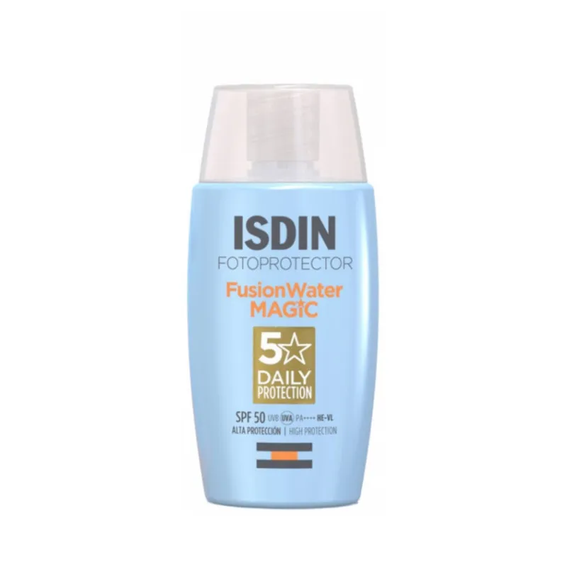 کرم ضد آفتاب بدون رنگ ایزدین SPF 50 مدل water_magic مناسب برای انواع پوست حجم 50 میلیلیتر