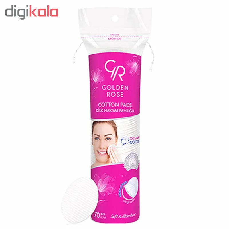 پد پاک کننده آرایش گلدن رز مدل Soft & Absorbent بسته 70 عددی - تصویر 2