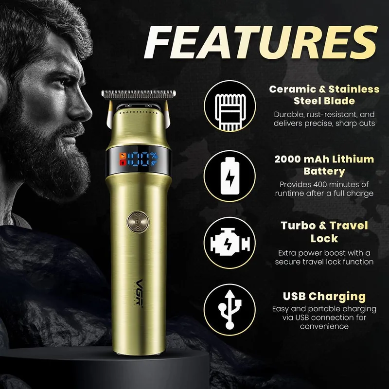 ماشین اصلاح موی سر و صورت وی جی ار مدل V-991 - تصویر 5