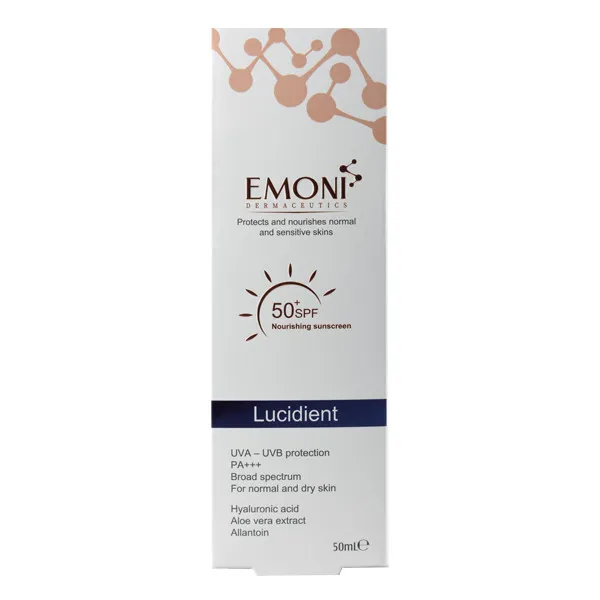 کرم ضد آفتاب بدون رنگ امونی درماسیوتیکس SPF 50 مدل لوسیدنت مناسب پوست نرمال تا خشک حجم 50 میلیلیتر - تصویر 4