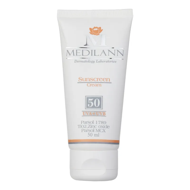 کرم ضد آفتاب رنگی مدیلن SPF 50 مدل Parsol MCX مناسب پوستهای خشک و معمولی حجم 50 میلیلیتر