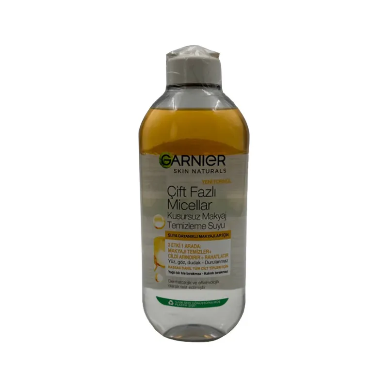 محلول پاک کننده آرایش صورت گارنیه مدل  Cift fazli micellar حجم 400 میلی لیتر - تصویر 2