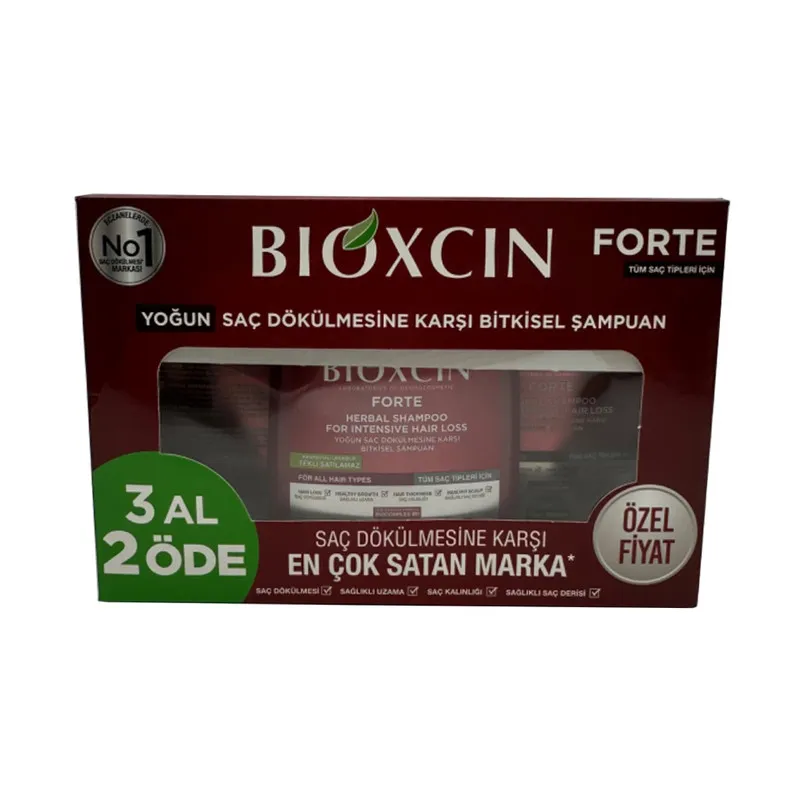 شامپو ضد ریزش مو بیوکسین مدل FORTE حجم 300 میلی لیتر بسته 3 عددی - تصویر 3