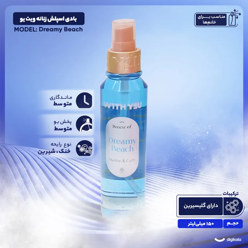 بادی اسپلش زنانه ویت یو مدل Dreamy Beach حجم 150 میلی لیتر - تصویر 4