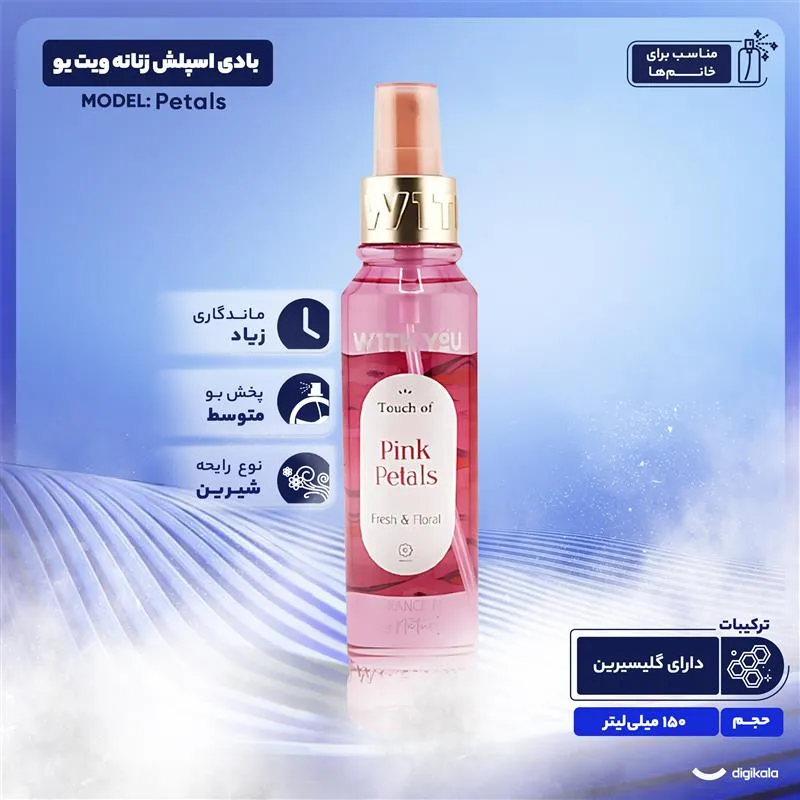 بادی اسپلش زنانه ویت یو مدل Petals حجم 150 میلی لیتر - تصویر 3