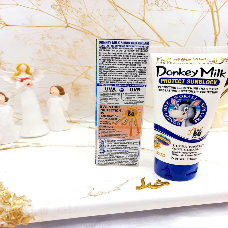 کرم ضد آفتاب بیرنگ صورت، گردن، بدن وکالی SPF 60 مدل شیر الاغ مناسب برای انواع پوست حجم 130 میلیلیتر - تصویر 2
