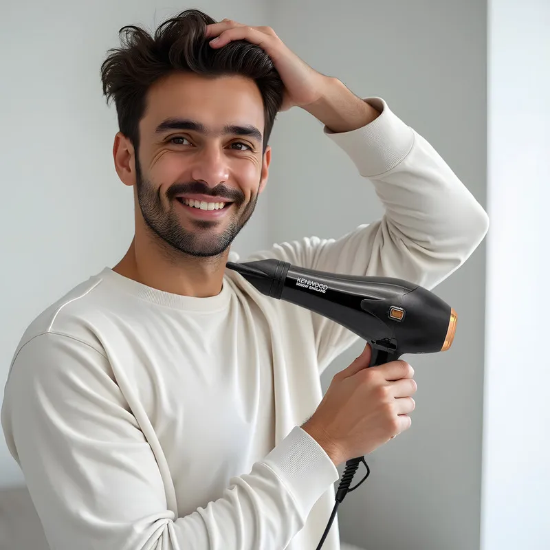 سشوار حرفهای 9000 وات کنوود مدل KW-1016، موتور AC، وزن 610 گرم، المنت فلز، دارای سری متمرکزکننده باریک با ویژگی صافکنندگی، با قابلیت تنظیم دما - تصویر 3