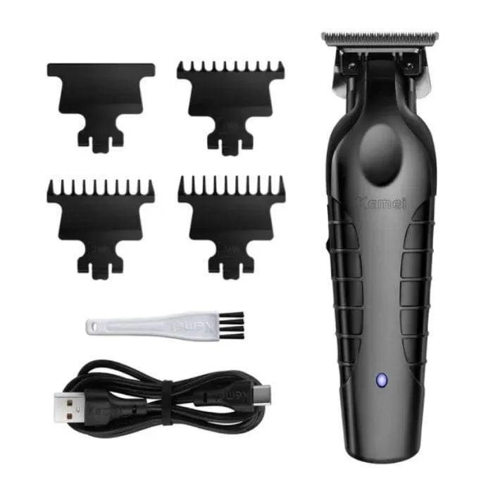 ماشین اصلاح موی صورت کیمی مدل KM-2299 با تیغه کربن استیل، باتری 1200 میلیآمپر ساعت، شارژ سریع 3 ساعته با USB Type-C، طراحی ارگونومیک و 3 شانه تنظیم طول مو - تصویر 6