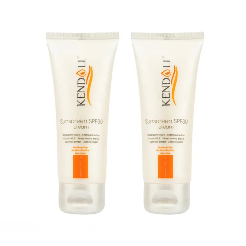 کرم ضد آفتاب بدون رنگ کندال SPF30 مدل جوانه گندم مناسب برای انواع پوست حجم 40 میلی لیتر بسته دو عددي