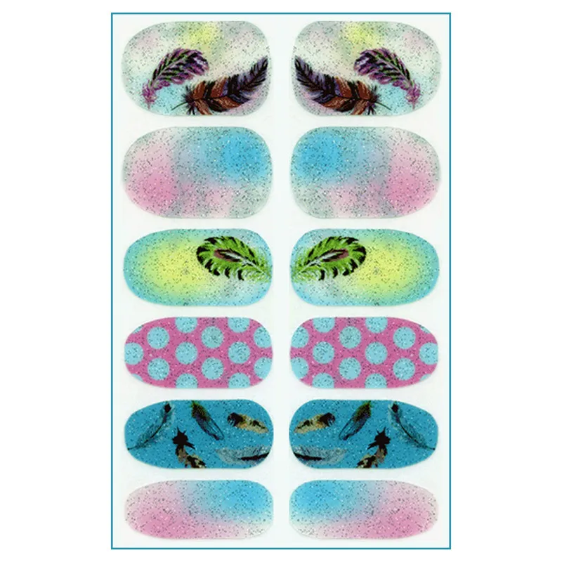 استیکر طراحی ناخن مدل ژله ای طرح پر