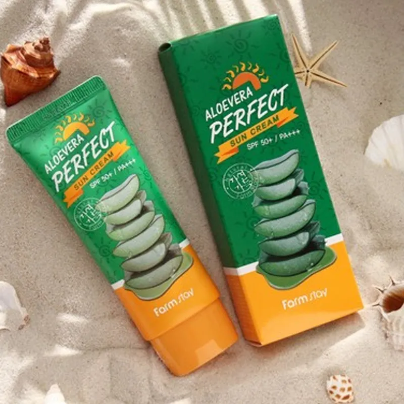 کرم ضد آفتاب بدون رنگ فارم استی SPF 50 مدل ALOEVERA مناسب انواع پوست حجم 70 میلی لیتر - تصویر 5